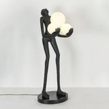 Moonlit Guardian Artistic Sculptural Standing Floor Lamp with Glowing Glass Orbs
