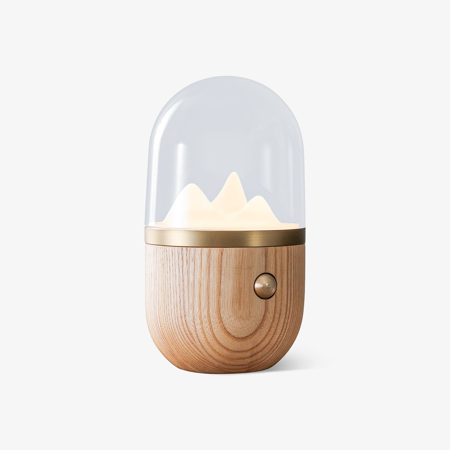 Mountain Peak LED Accent Table Lamp Nature Inspired Night Light with Wood Base