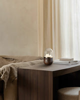 Mountain Peak LED Accent Table Lamp Nature Inspired Night Light with Wood Base