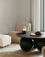 Mountain Peak LED Accent Table Lamp Nature Inspired Night Light with Wood Base