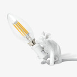 Resin Mouse Table Lamp Decorative Animal Sculpture Side Table Light for Bedside and Desk