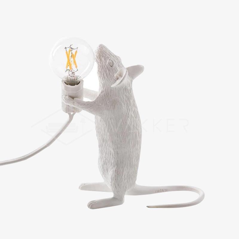 Resin Mouse Table Lamp Decorative Animal Sculpture Side Table Light for Bedside and Desk