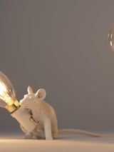 Resin Mouse Table Lamp Decorative Animal Sculpture Side Table Light for Bedside and Desk