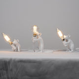 Resin Mouse Table Lamp Decorative Animal Sculpture Side Table Light for Bedside and Desk