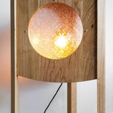 Modern Solid Wood Mobile Bedside Lamp Triangular Rolling Table Light for Living Room