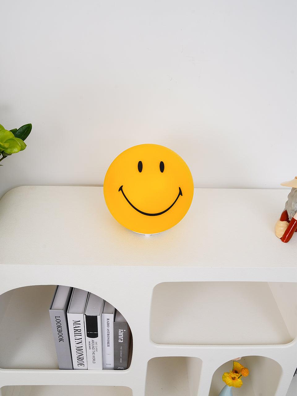 Modern Smiling Face Table Lamp Yellow Decorative LED Night Light for Home Decor
