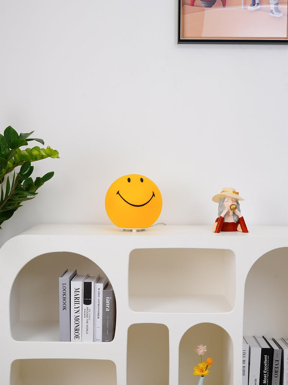 Modern Smiling Face Rechargeable LED Table Lamp for Bedside and Kids Bedroom Decor