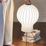 Silk Fabric Balloon Table Lamp Organic Wabi Sabi Accent Lighting for Living Room
