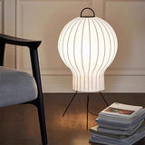 Silk Fabric Balloon Table Lamp Organic Wabi Sabi Accent Lighting for Living Room