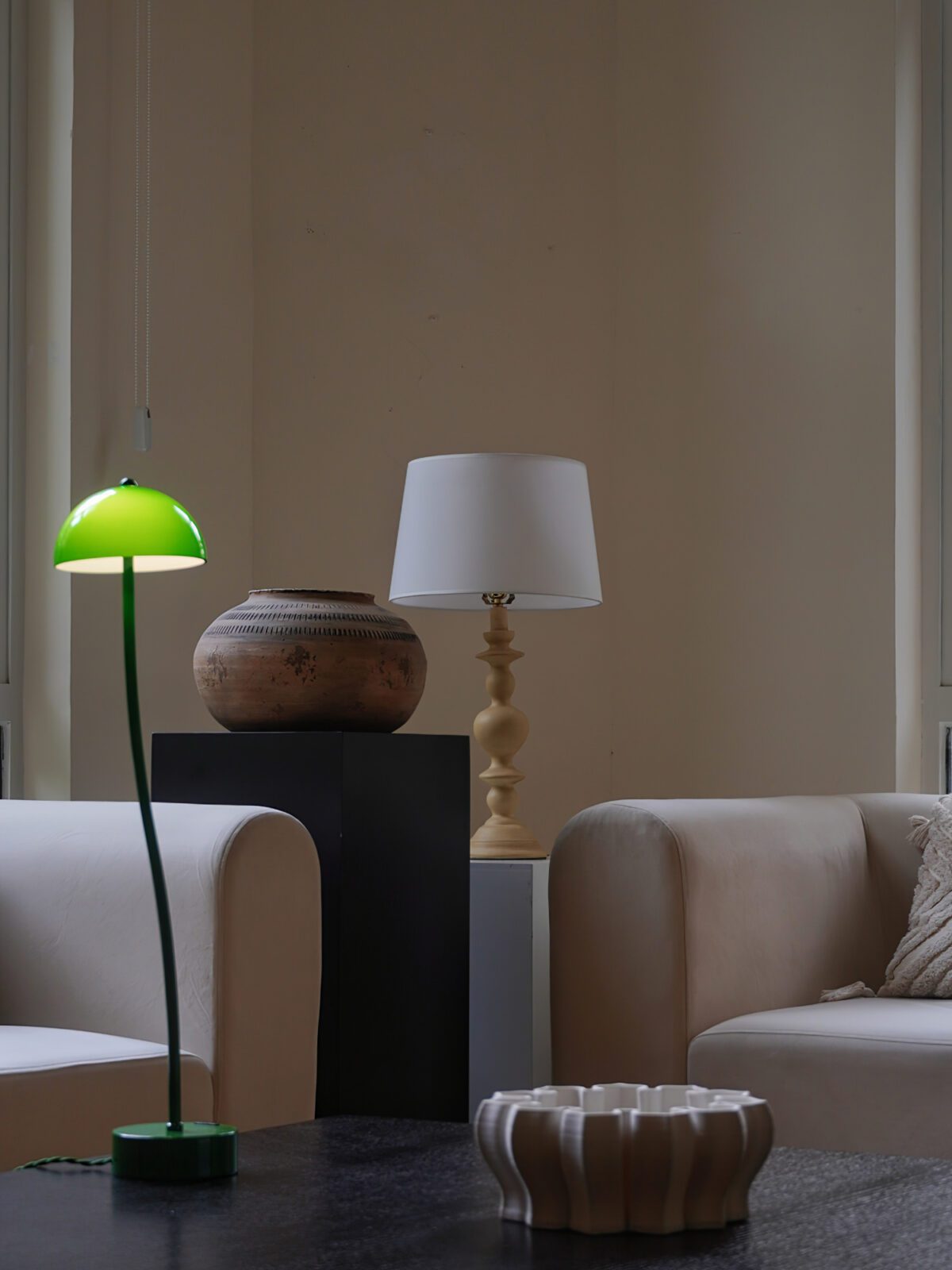 modern-mung-bean-sprout-banker-style-table-lamp-with-green-glass-shade