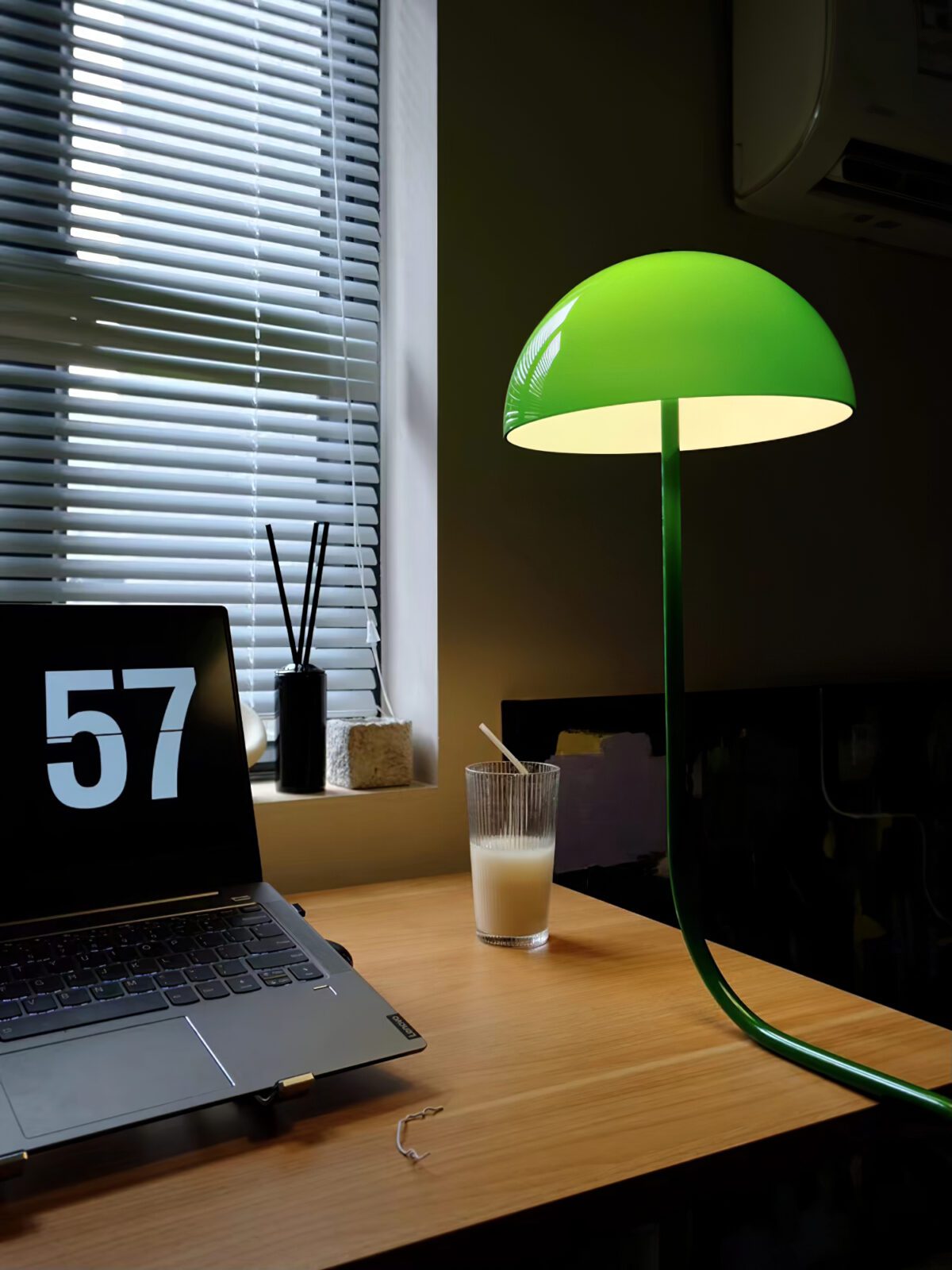 modern-mung-bean-sprout-banker-style-table-lamp-with-green-glass-shade