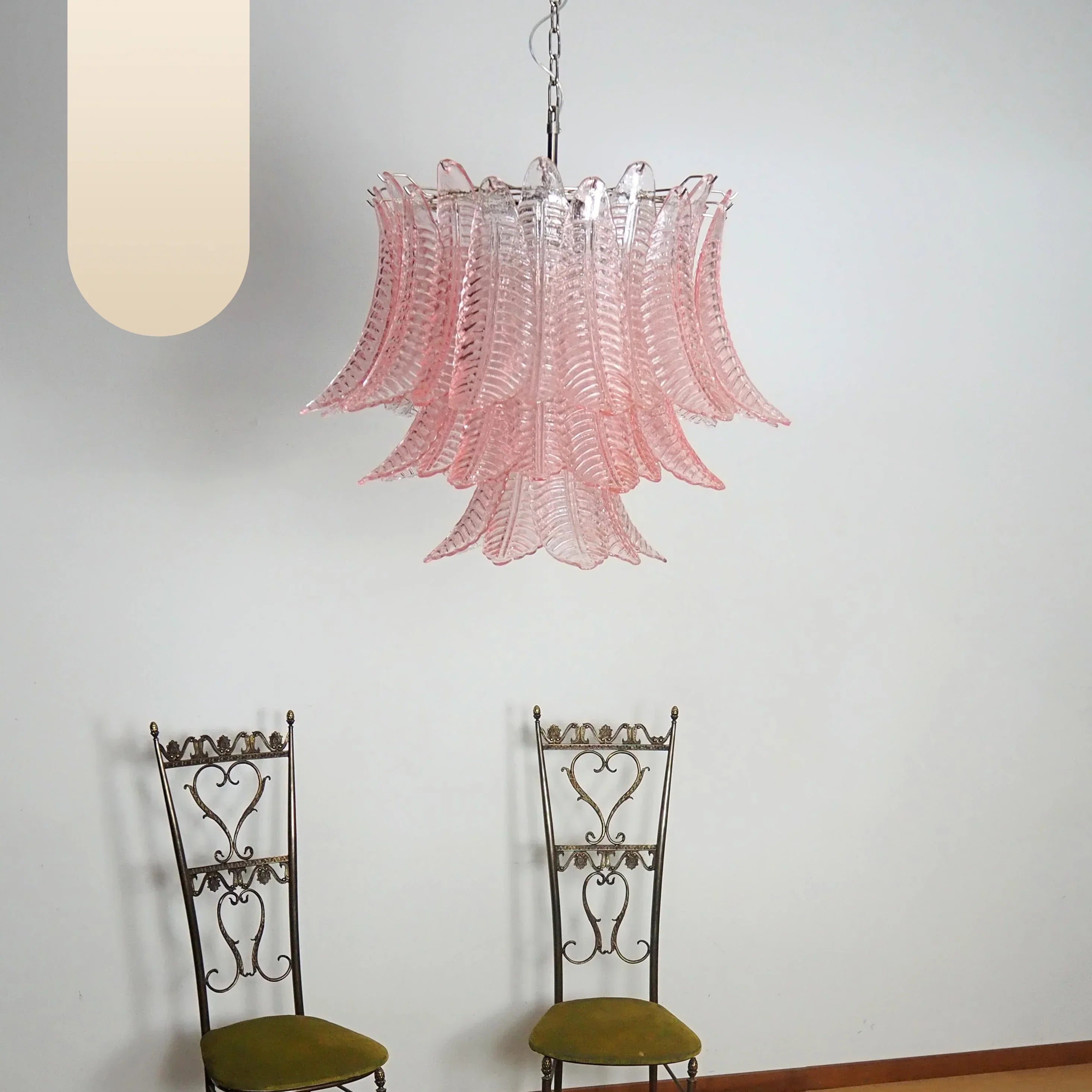 luxurious-pink-fern-murano-glass-chandelier-with-metal-frame-in-gold-chrome-or-nickel