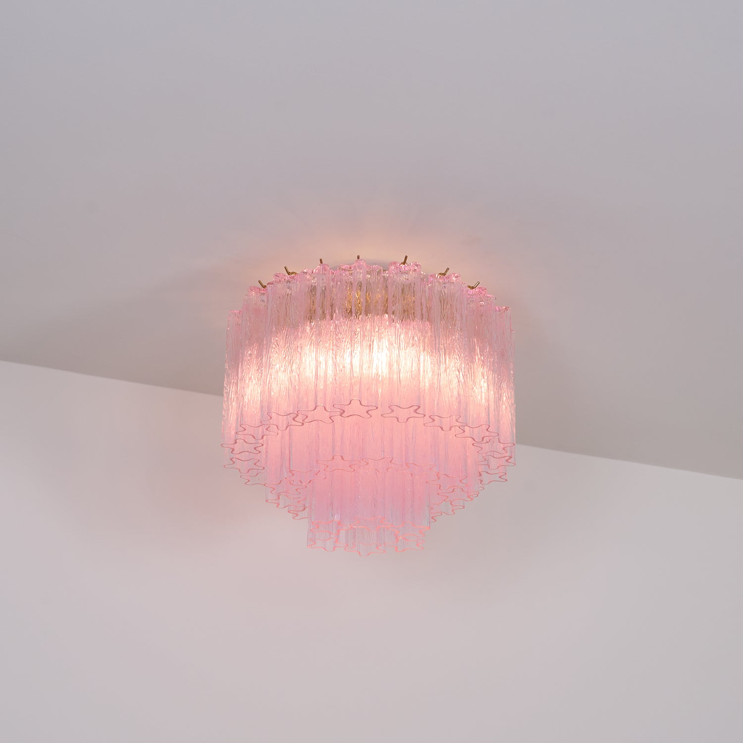 Luxury Pink Murano Glass Ceiling Light Fixture for Living Room Dining Room Bedroom