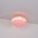 Luxury Pink Murano Glass Ceiling Light Fixture for Living Room Dining Room Bedroom
