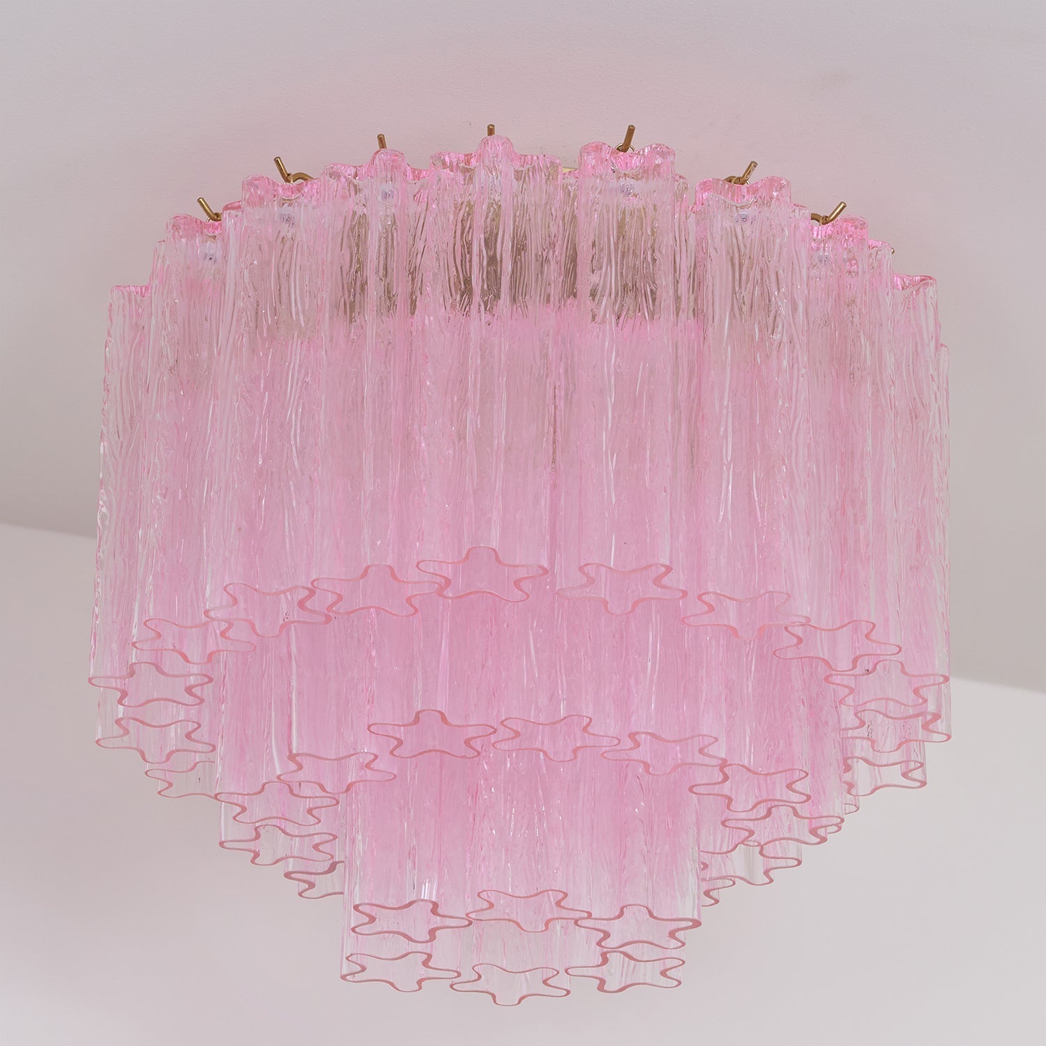 Luxury Pink Murano Glass Ceiling Light Fixture for Living Room Dining Room Bedroom