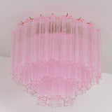 Luxury Pink Murano Glass Ceiling Light Fixture for Living Room Dining Room Bedroom