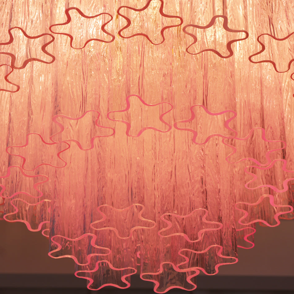 Luxury Pink Murano Glass Ceiling Light Fixture for Living Room Dining Room Bedroom