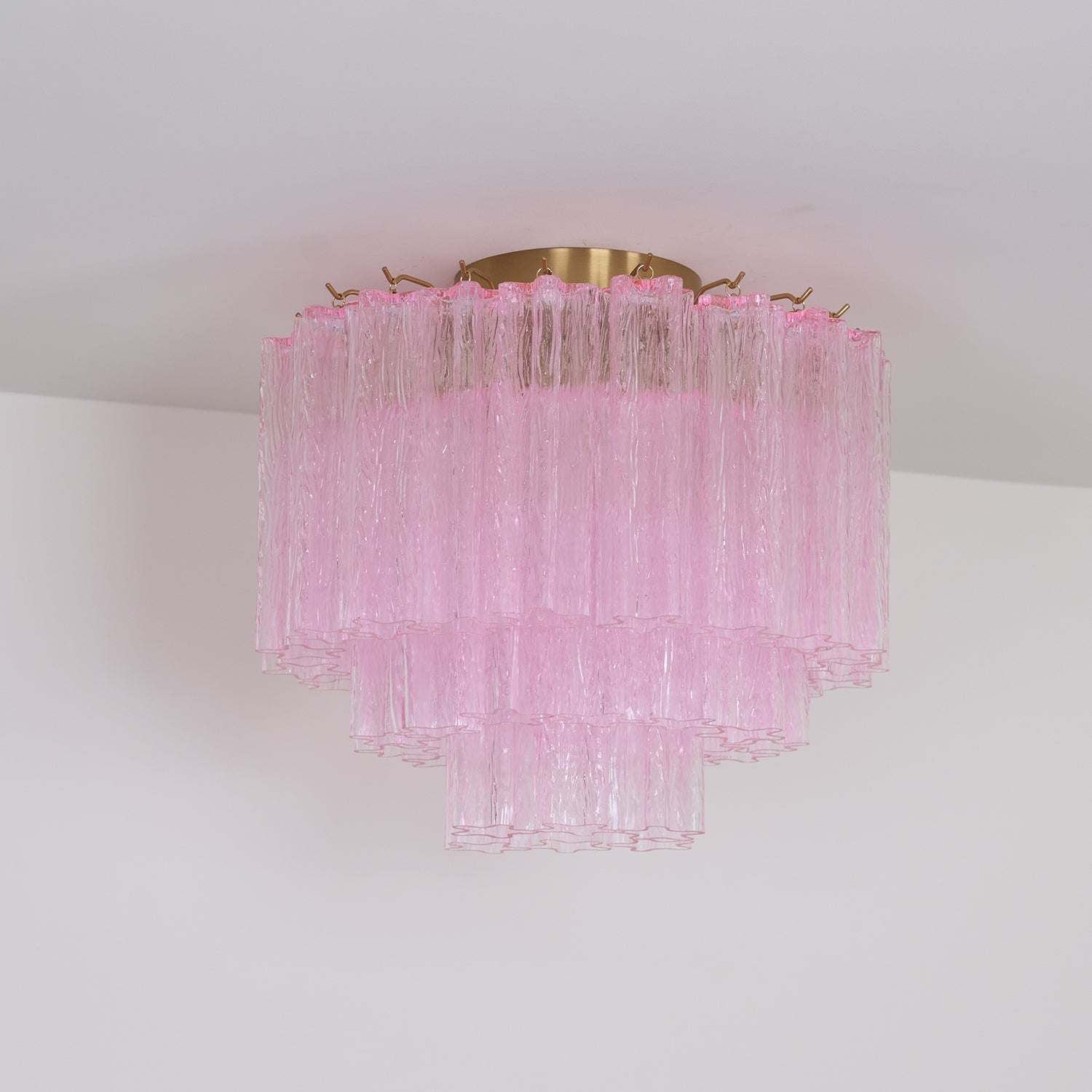Luxury Pink Murano Glass Ceiling Light Fixture for Living Room Dining Room Bedroom