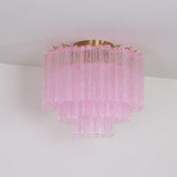 Luxury Pink Murano Glass Ceiling Light Fixture for Living Room Dining Room Bedroom