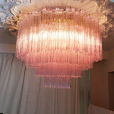 Luxury Pink Murano Glass Ceiling Light Fixture for Living Room Dining Room Bedroom