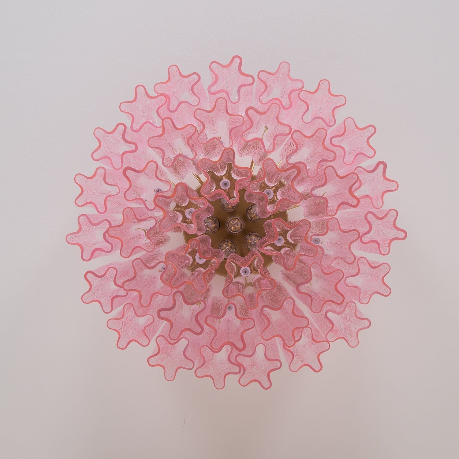 Luxury Pink Murano Glass Ceiling Light Fixture for Living Room Dining Room Bedroom