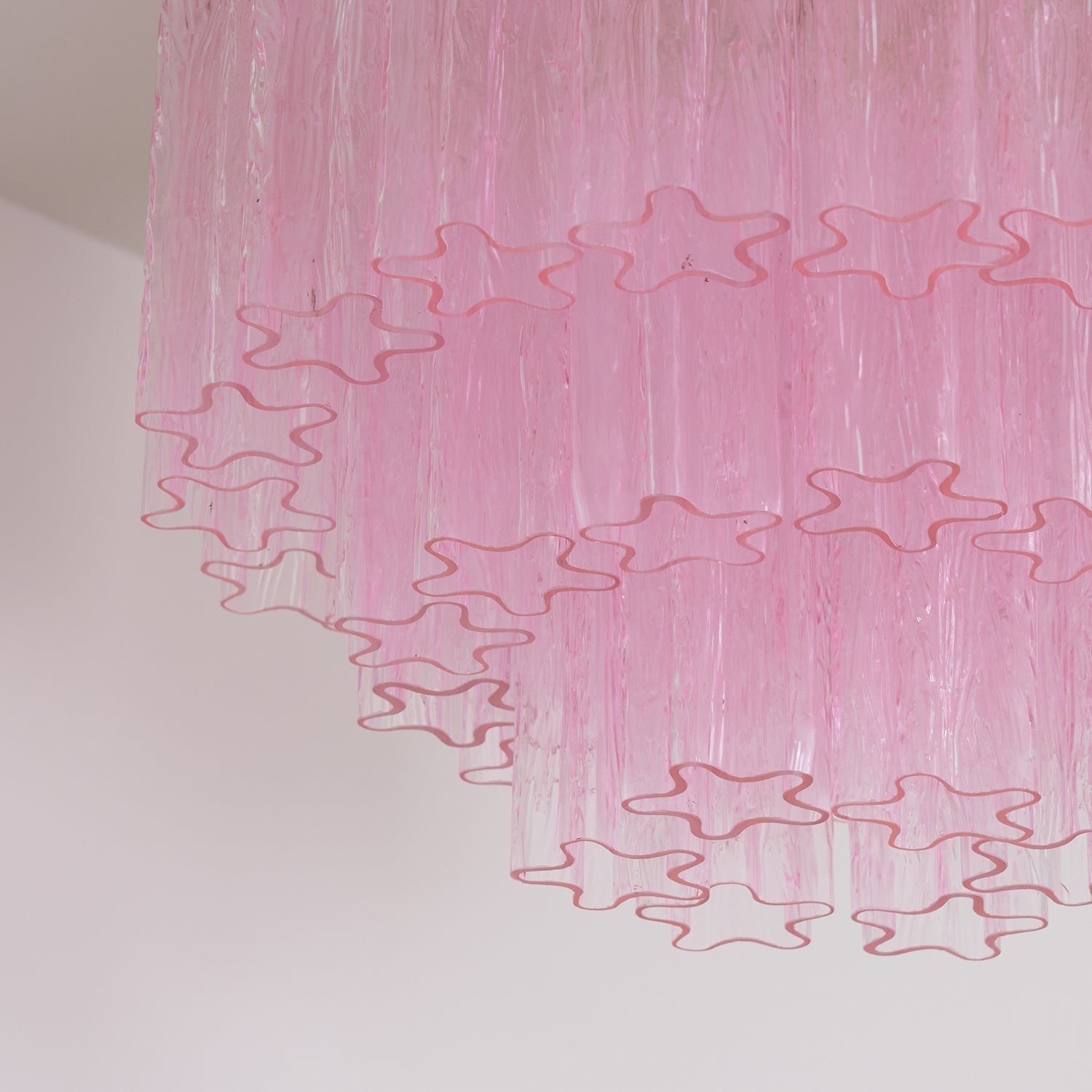 Luxury Pink Murano Glass Ceiling Light Fixture for Living Room Dining Room Bedroom