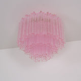 Luxury Pink Murano Glass Ceiling Light Fixture for Living Room Dining Room Bedroom