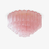 Luxury Pink Murano Glass Ceiling Light Fixture for Living Room Dining Room Bedroom