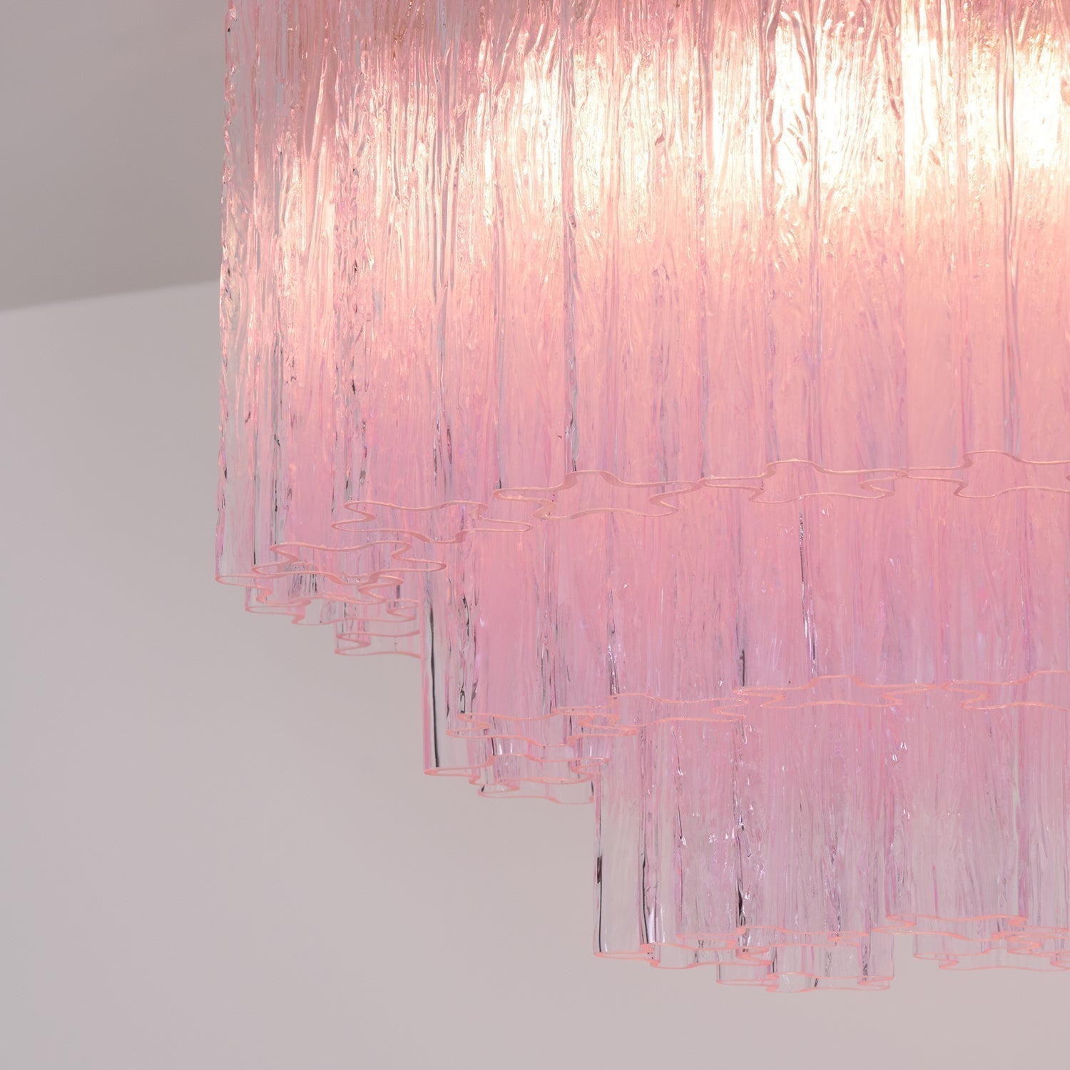 Luxury Pink Murano Glass Ceiling Light Fixture for Living Room Dining Room Bedroom
