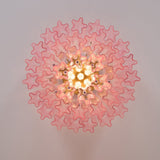 Luxury Pink Murano Glass Ceiling Light Fixture for Living Room Dining Room Bedroom