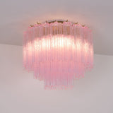 Luxury Pink Murano Glass Ceiling Light Fixture for Living Room Dining Room Bedroom
