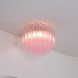 Luxury Pink Murano Glass Ceiling Light Fixture for Living Room Dining Room Bedroom