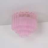 Luxury Pink Murano Glass Ceiling Light Fixture for Living Room Dining Room Bedroom
