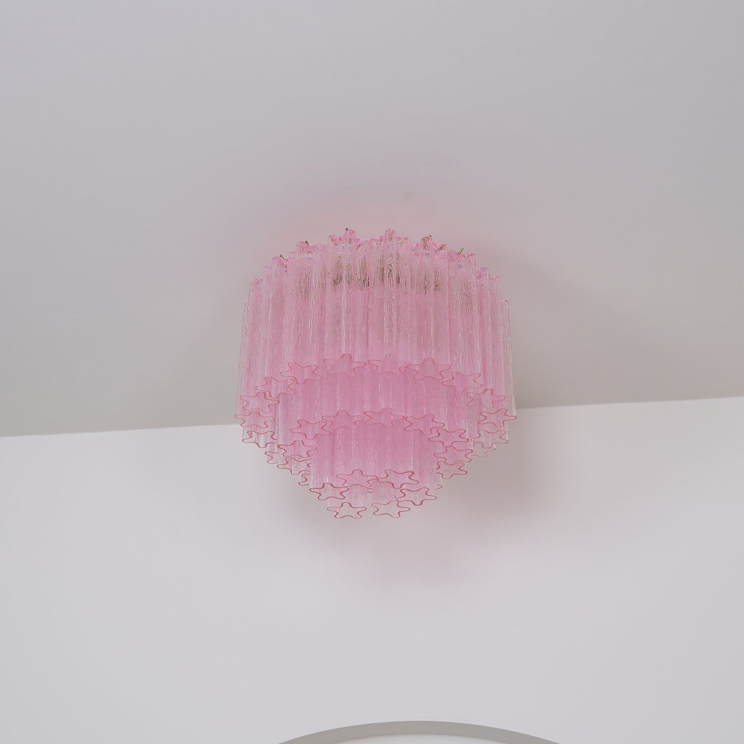 Luxury Pink Murano Glass Ceiling Light Fixture for Living Room Dining Room Bedroom
