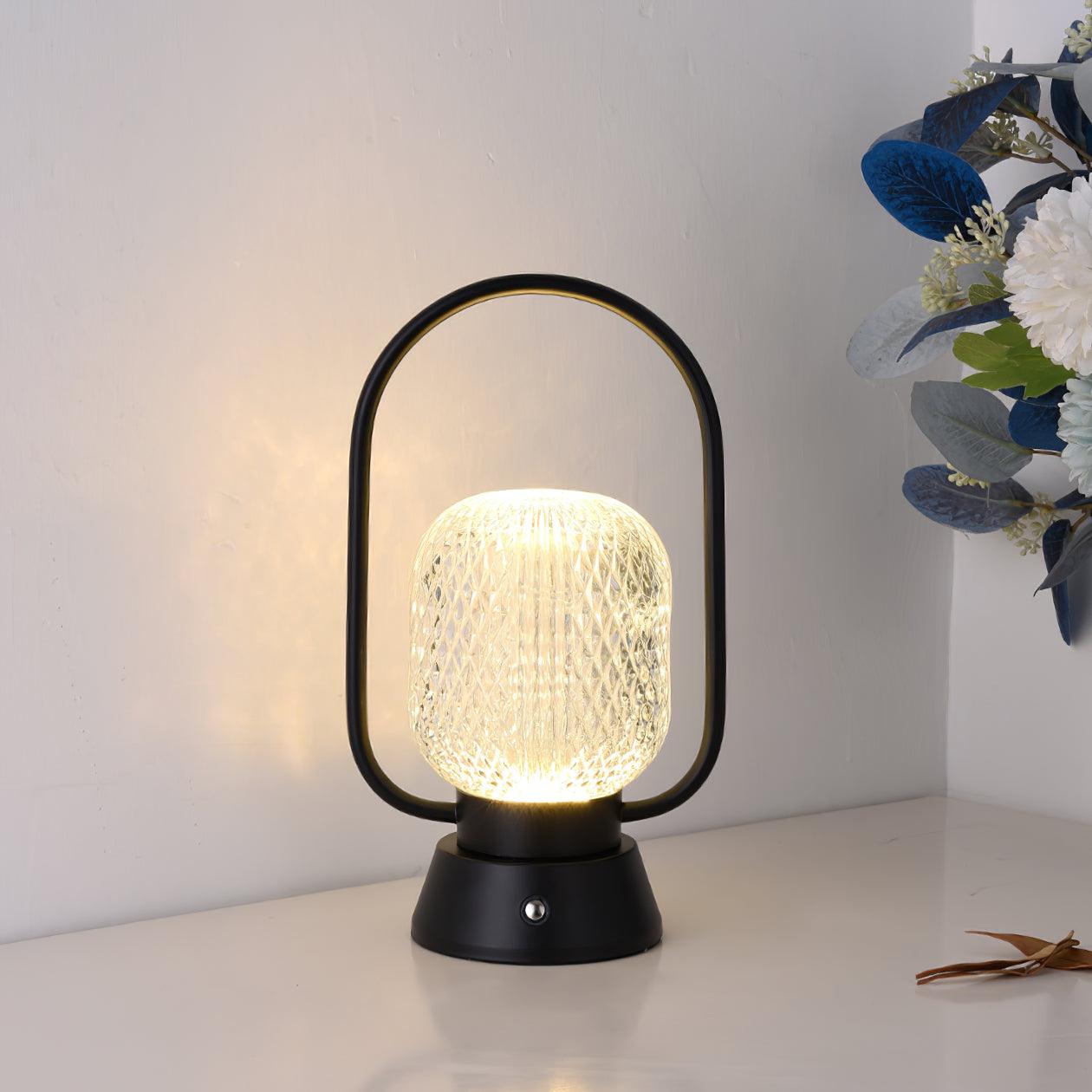 Portable Muse Cordless Table Lamp with Rechargeable Battery and Carry Handle for Indoor Use