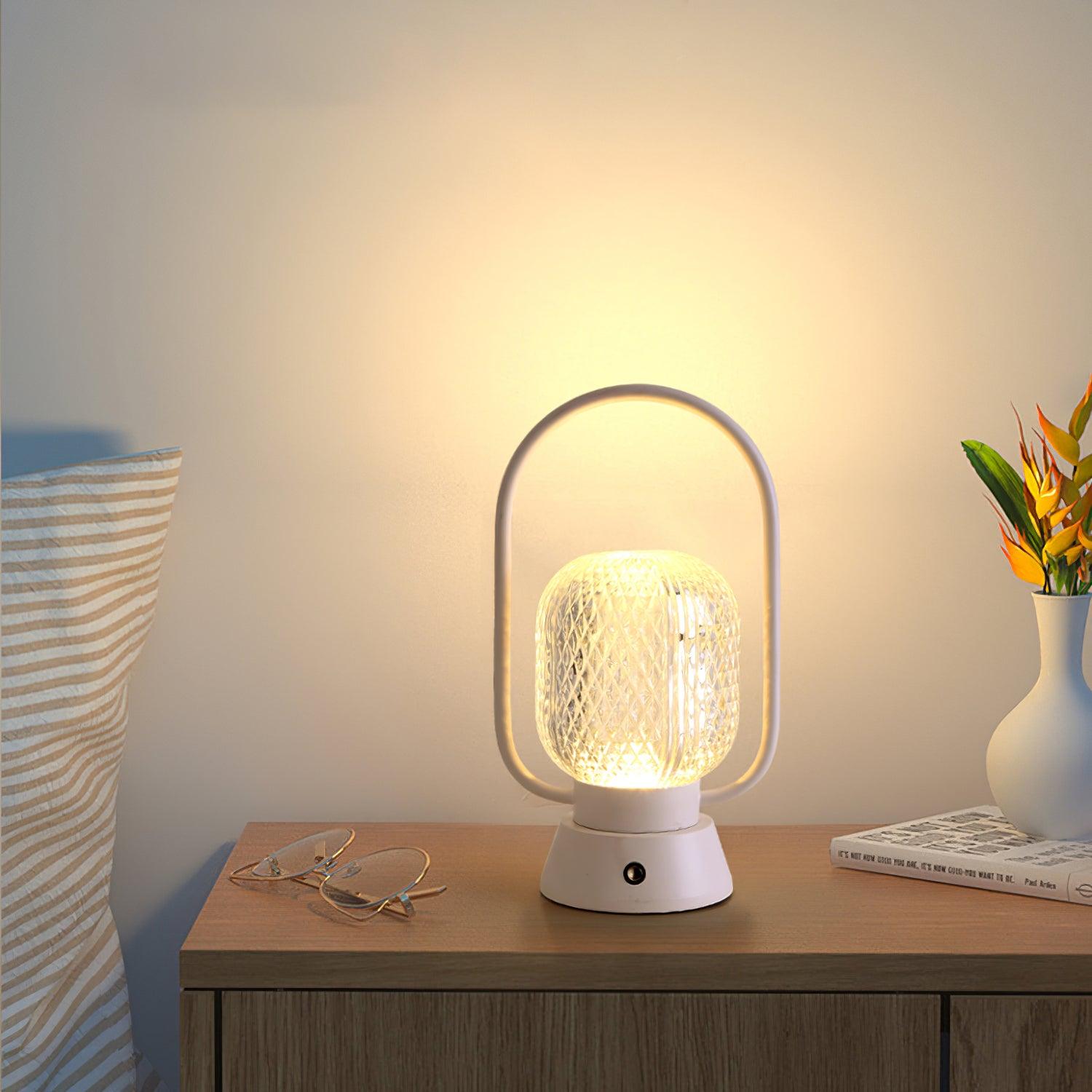 Portable Muse Cordless Table Lamp with Rechargeable Battery and Carry Handle for Indoor Use