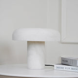Modern Mushroom Alabaster Table Lamp Elegant Bedside Light with Brass Details for Living Room