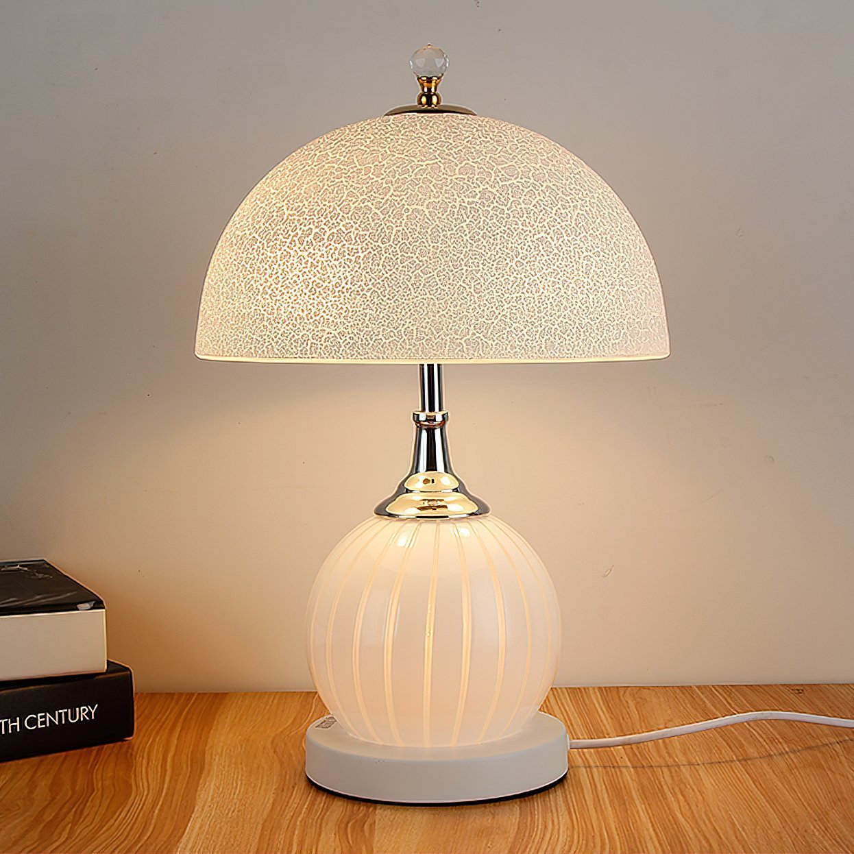 mid-century-modern-mushroom-glass-table-lamp-with-chrome-iron-base-for-bedside-and-living-room-decor