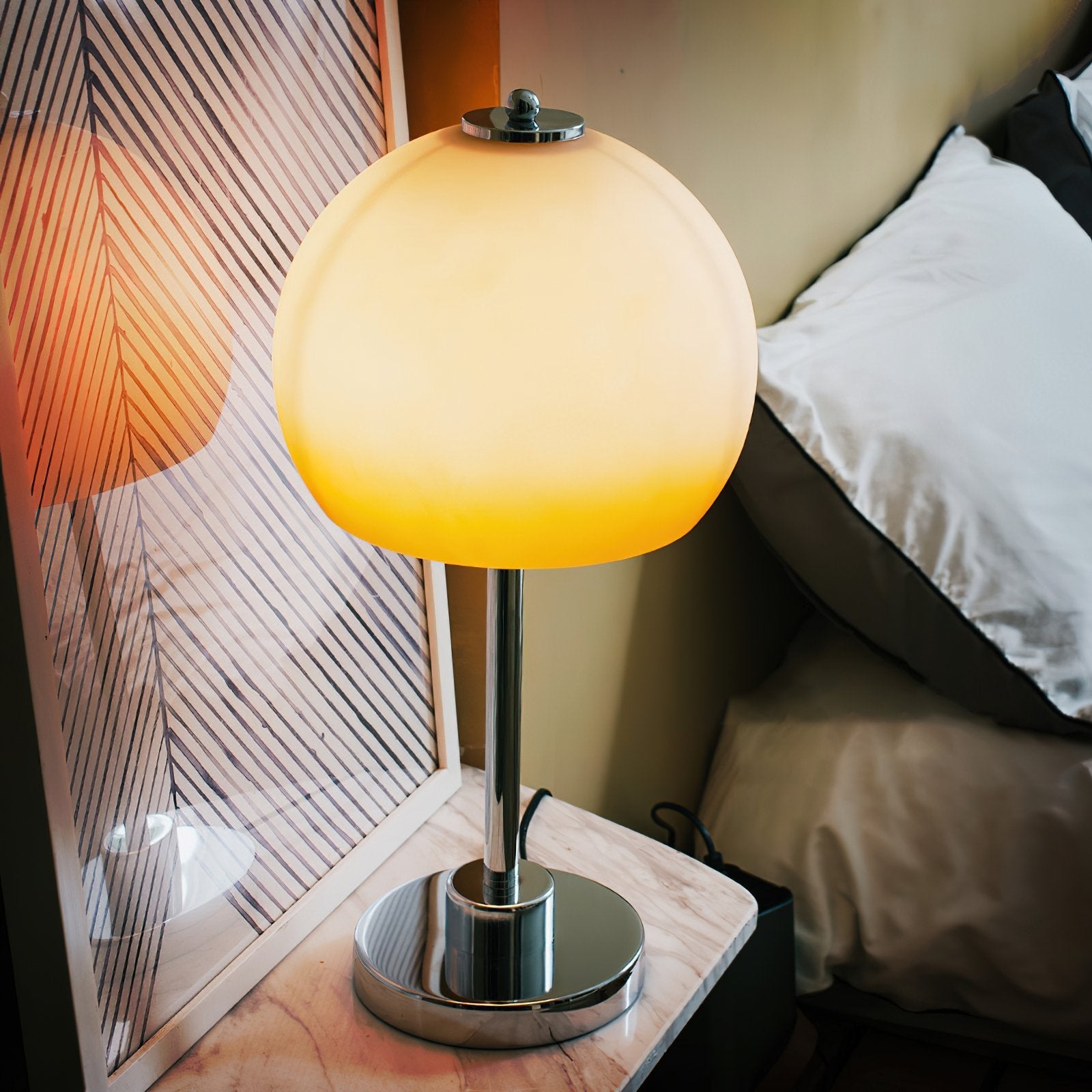 retro-gradient-yellow-glass-mushroom-table-lamp-with-chrome-finish-for-bedroom-and-living-room