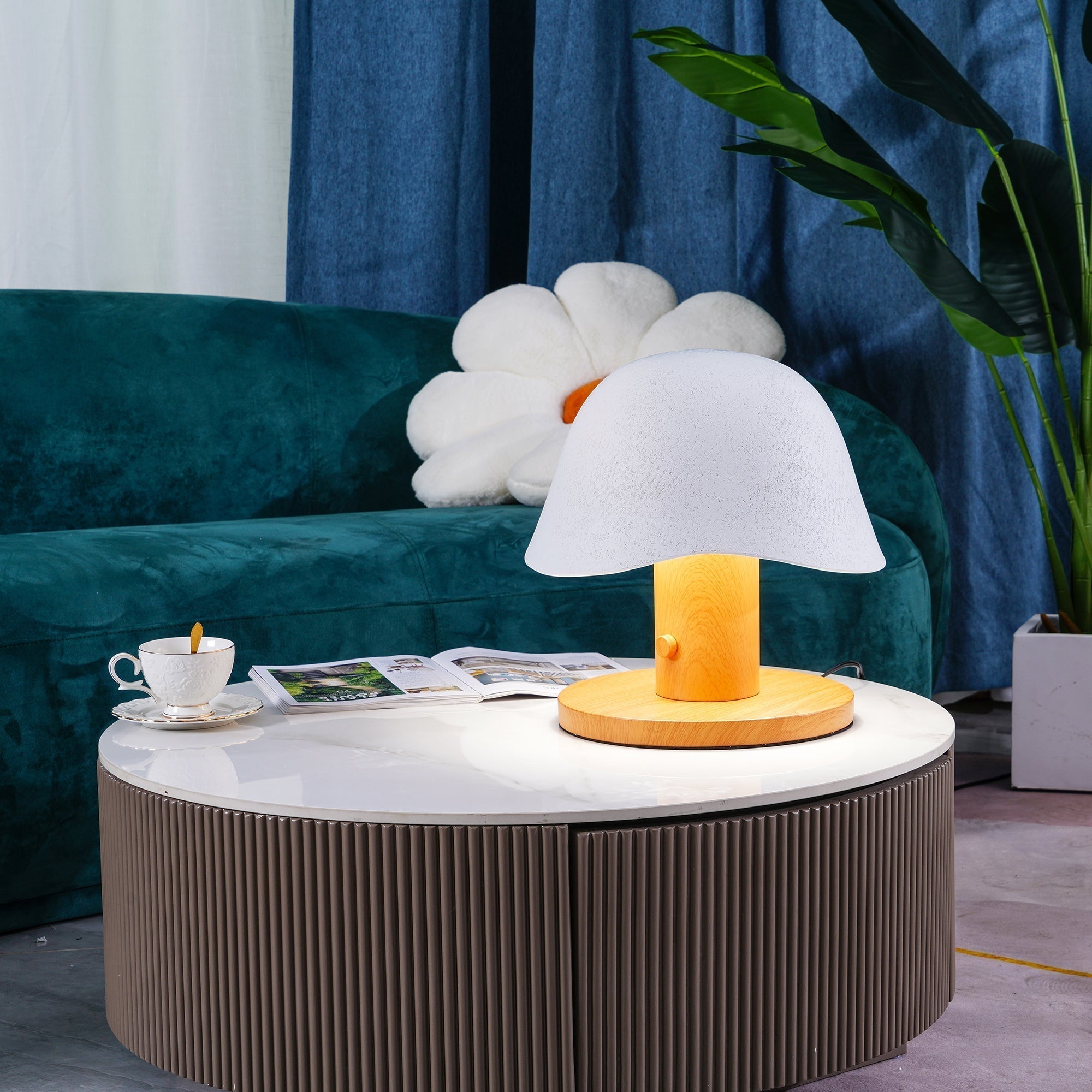 Modern Mushroom Silhouette Bedside Table Lamp for Living Room and Bedroom Decor