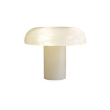 Modern Mushroom Alabaster Table Lamp Elegant Bedside Light with Brass Details for Living Room