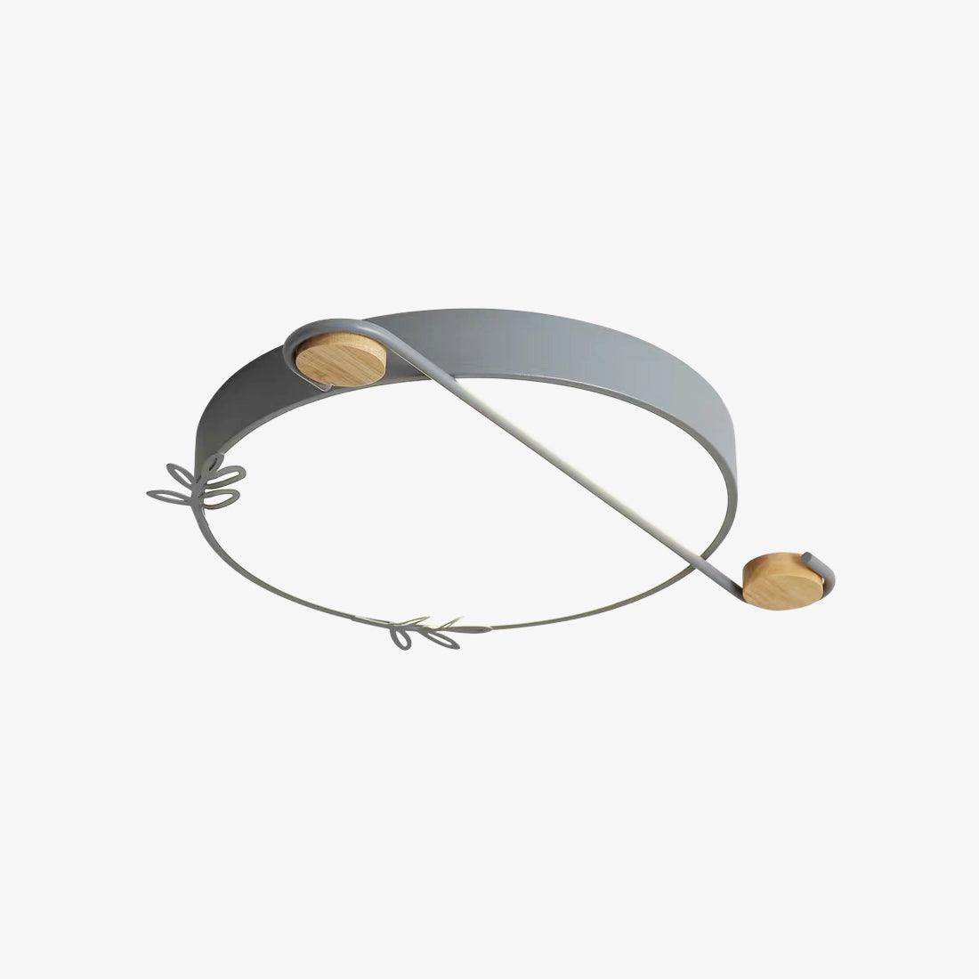 Creative Musical Note Design Round Ceiling Lamp with Wood and Metal Accents