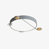 Creative Musical Note Design Round Ceiling Lamp with Wood and Metal Accents