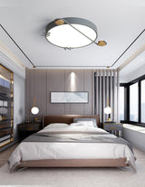 Creative Musical Note Design Round Ceiling Lamp with Wood and Metal Accents