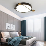 Creative Musical Note Design Round Ceiling Lamp with Wood and Metal Accents