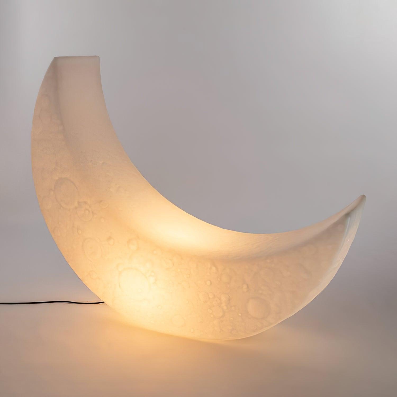 Large Moon Shaped Artistic Standing Floor Lamp for Serene Home Ambiance