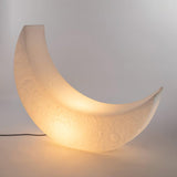 Large Moon Shaped Artistic Standing Floor Lamp for Serene Home Ambiance