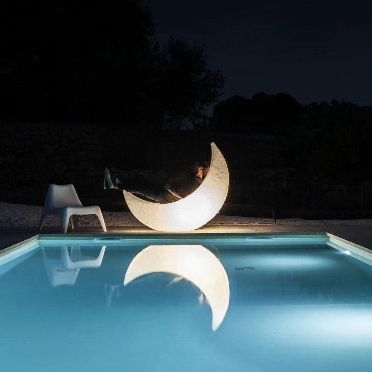 Large Moon Shaped Artistic Standing Floor Lamp for Serene Home Ambiance