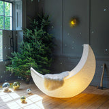 Large Moon Shaped Artistic Standing Floor Lamp for Serene Home Ambiance