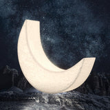 Large Moon Shaped Artistic Standing Floor Lamp for Serene Home Ambiance